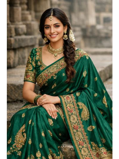 Vintage silk Elegant Dola Silk Saree Royal Traditional Look